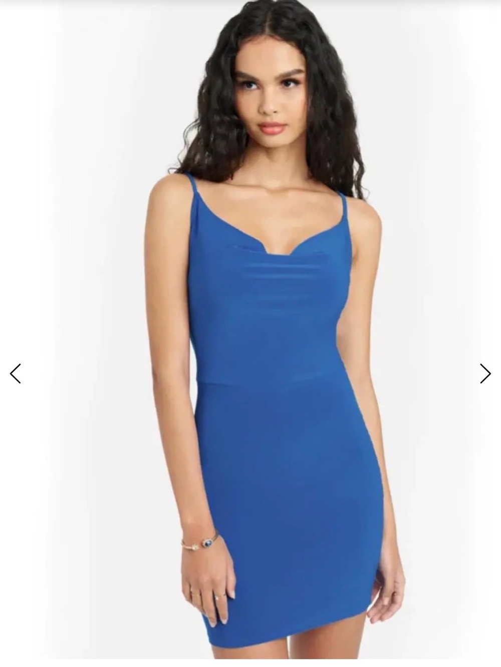 bebe Royal Blue Spaghetti Strap Mini Dress